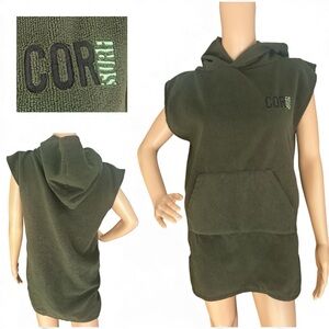 COR Surf Green Hooded Towel Poncho Robe Adult Beach Surf Swim Cover Up